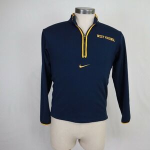 West Virginia Mountaineers 1/4 Zip Pullover Mens XS Nike Team Blue Long Sleeve